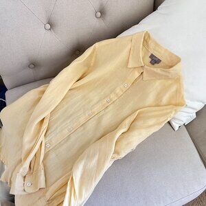 J. Jill size M Women’s lemon Yellow Linen Long Shirt